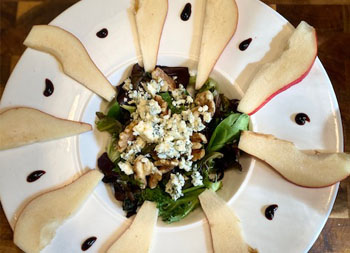 Red Pears and Gorgonzola Salad