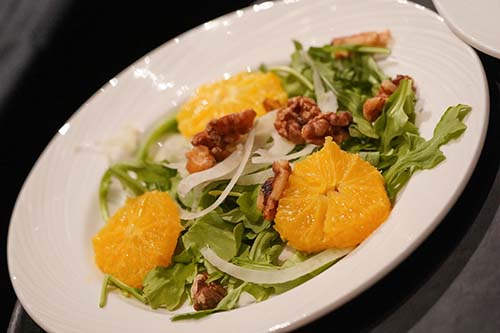 Sweet Fennel and Orange Salad with Toasted Walnuts in a Honey Sherry Vinegar Dressing